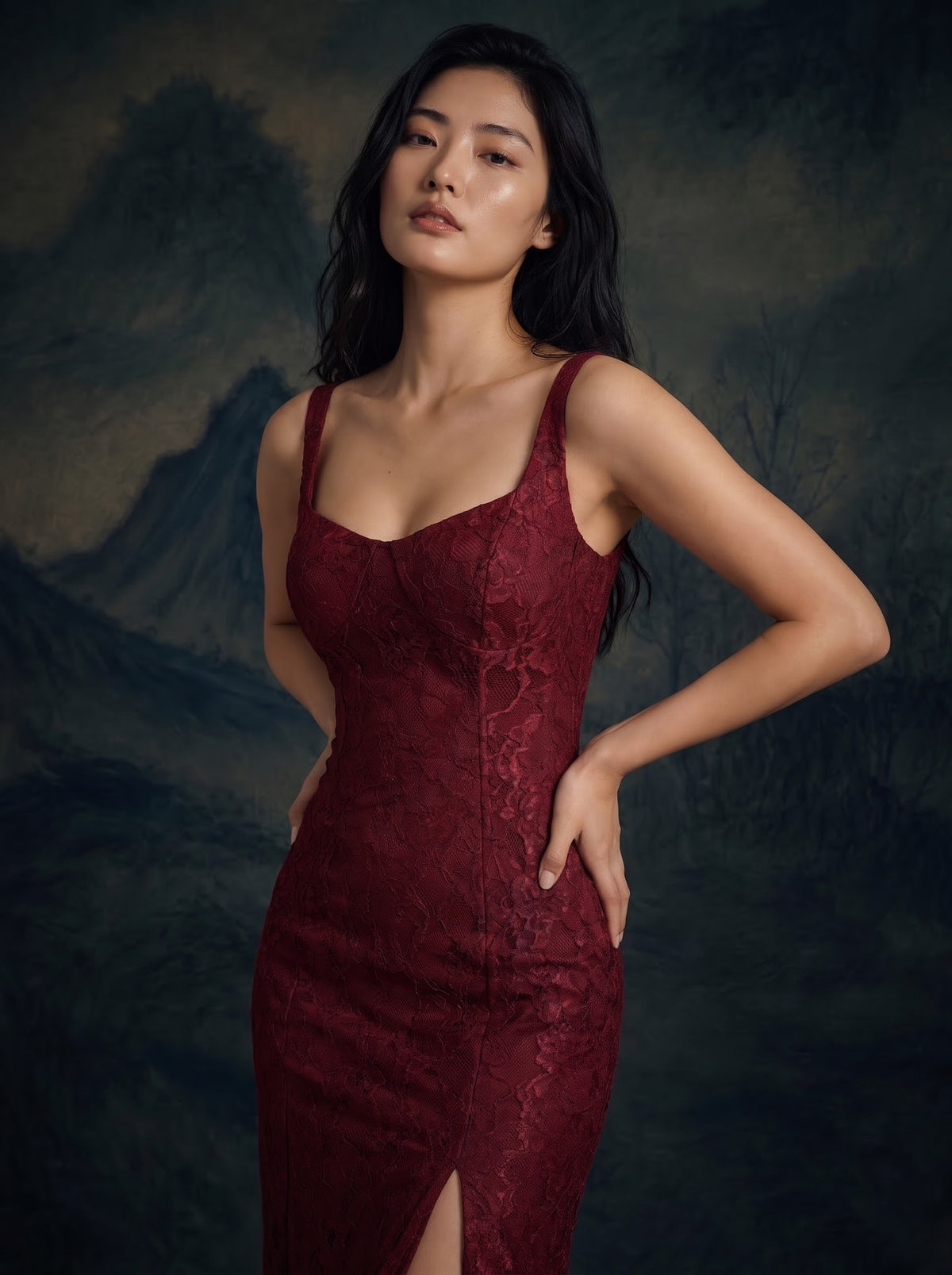 Rouge Lace Gown