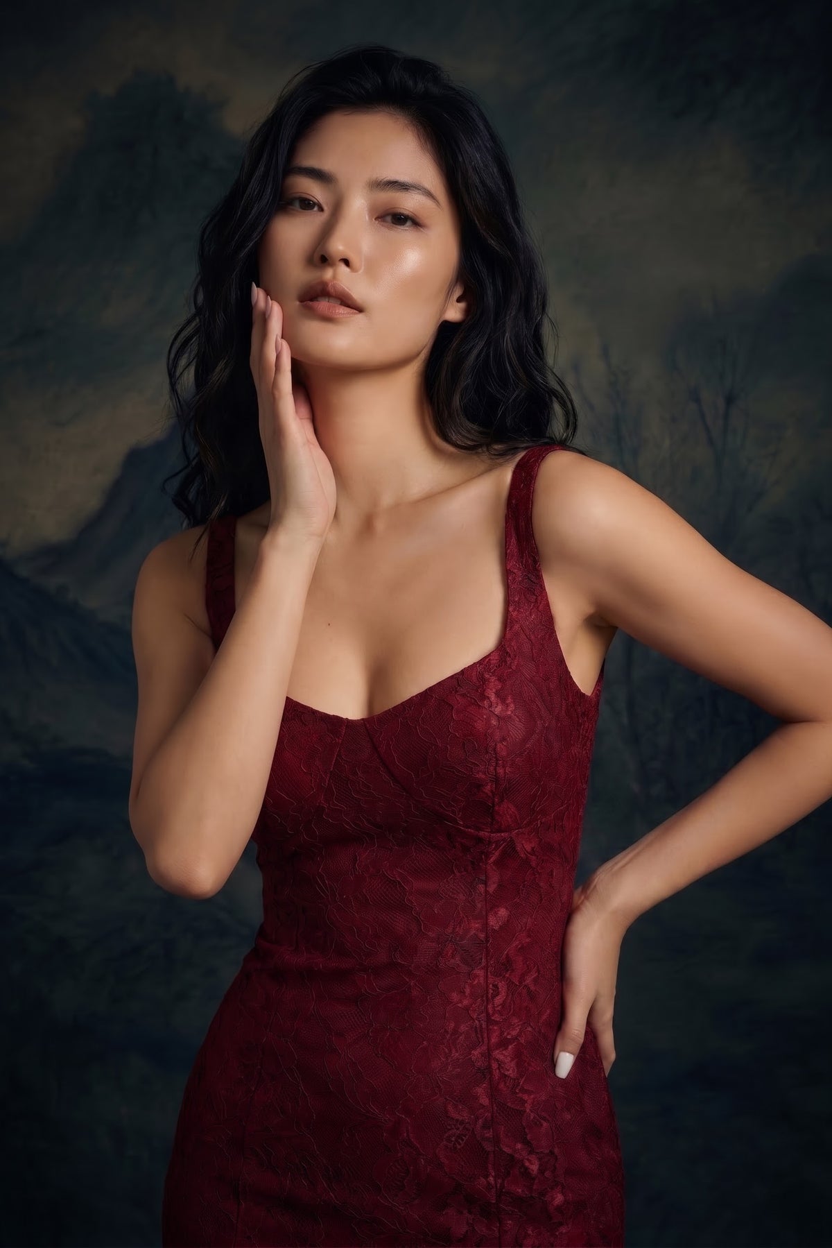 Rouge Lace Gown