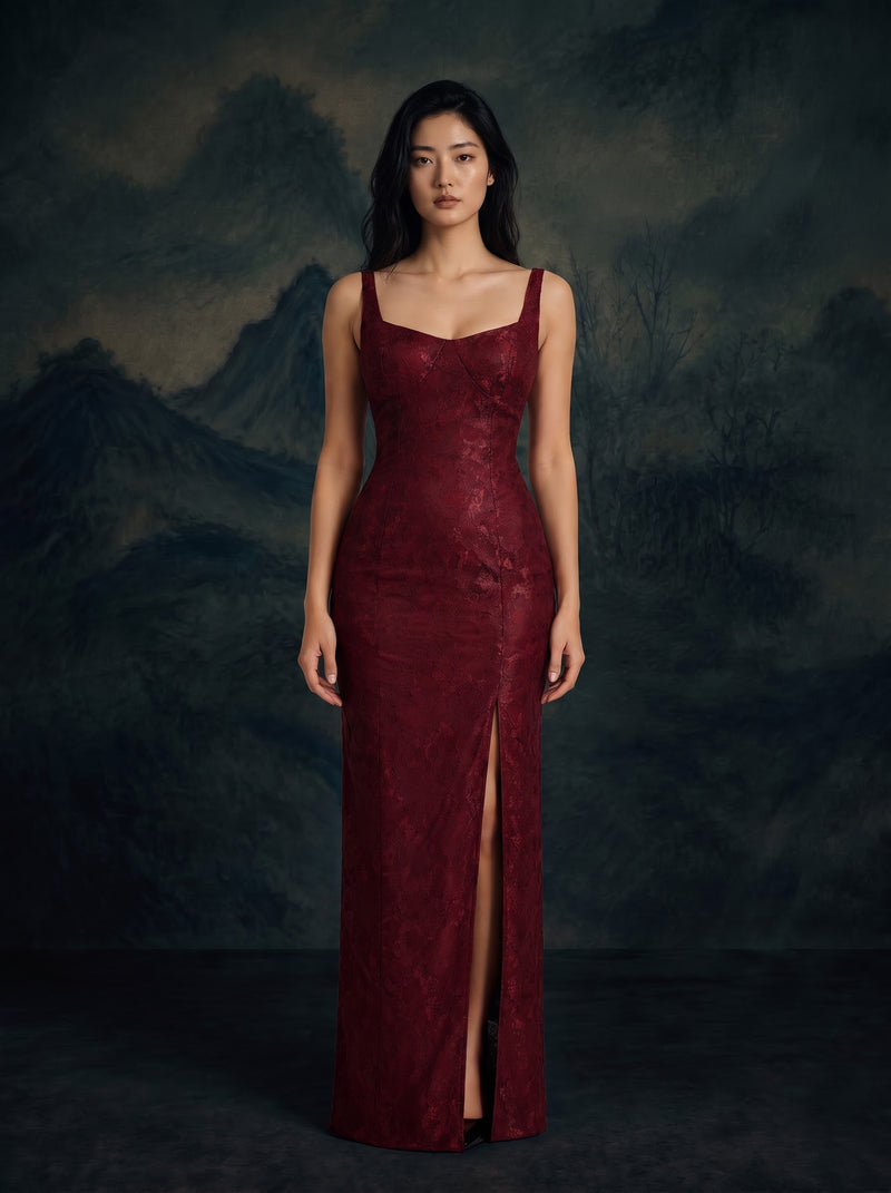 Rouge Lace Gown