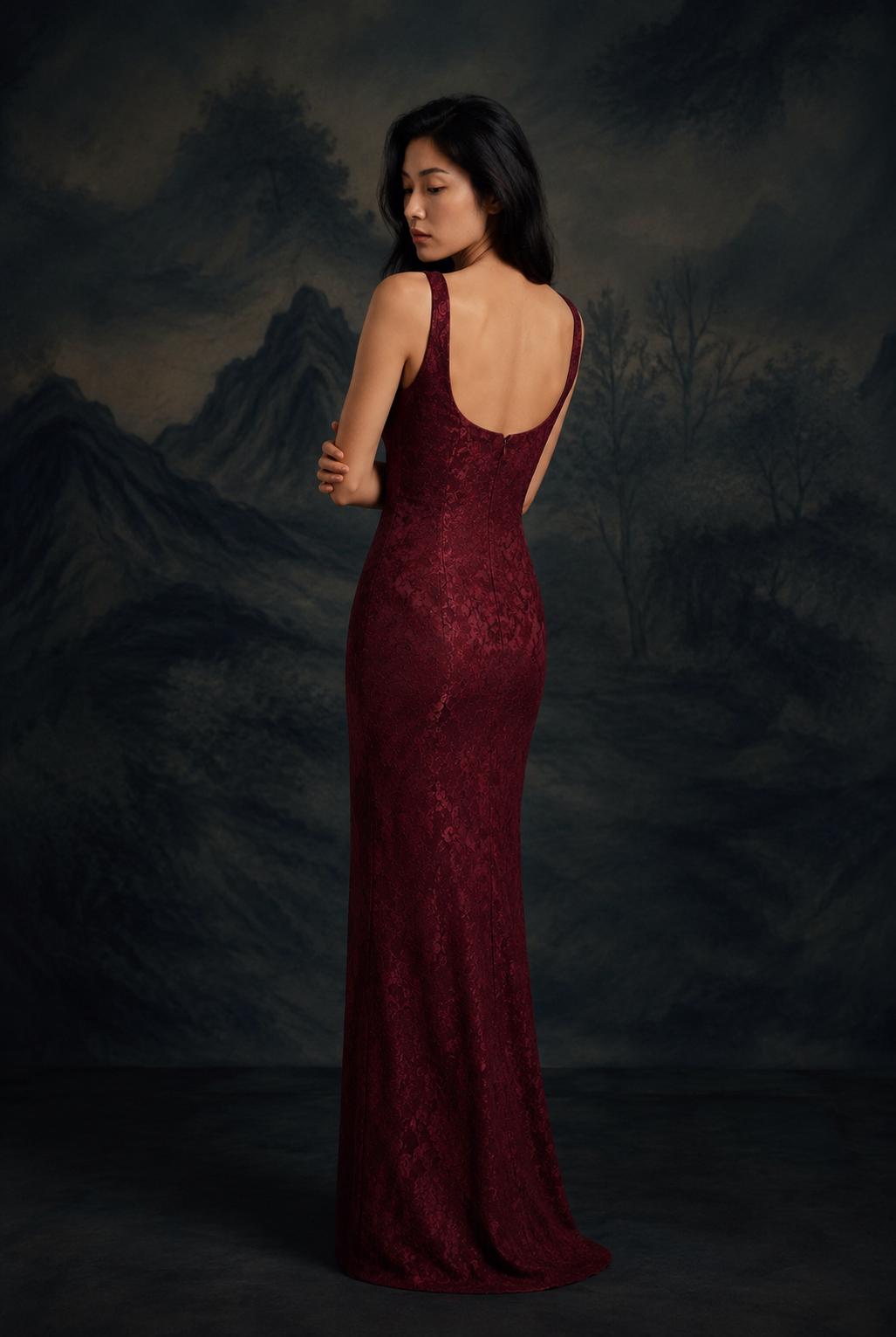Rouge Lace Gown