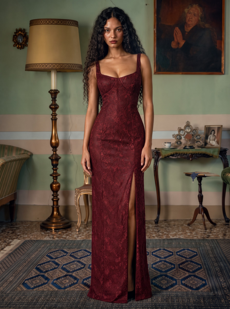 Rouge Lace Gown